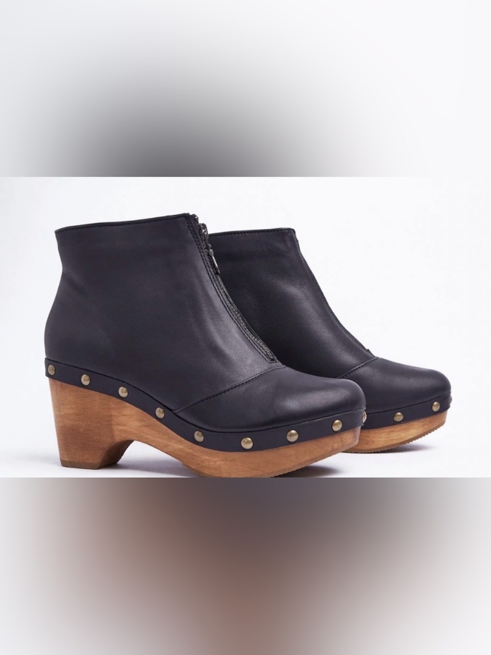 Five worlds by cordani Zelma leather wooden wedge size 9 made in Mexico